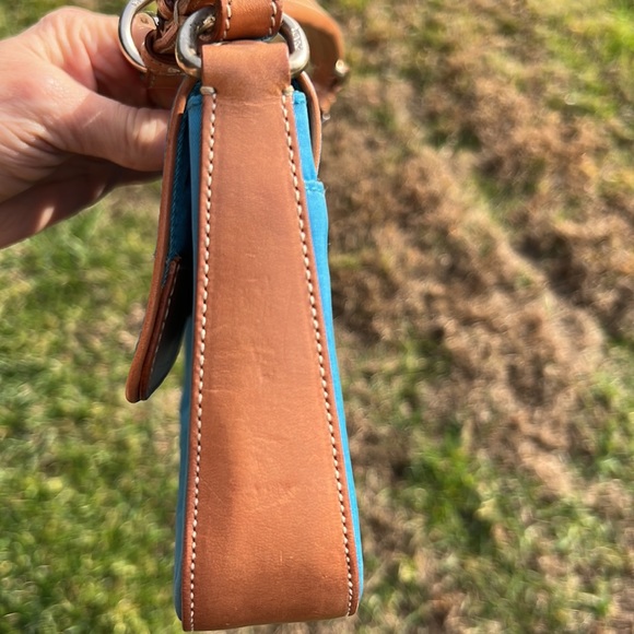 PRADA MINI NYLON & LEATHER BLUE PURSE - Picture 12 of 15